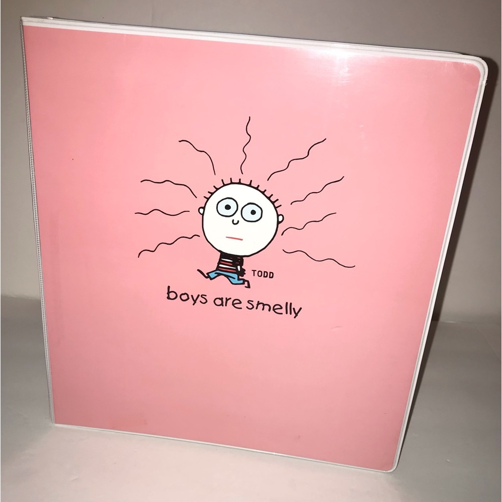 1” binder ‘Boys Are Smelly' Todd Y2k by David and Goliath 2006 new old stock